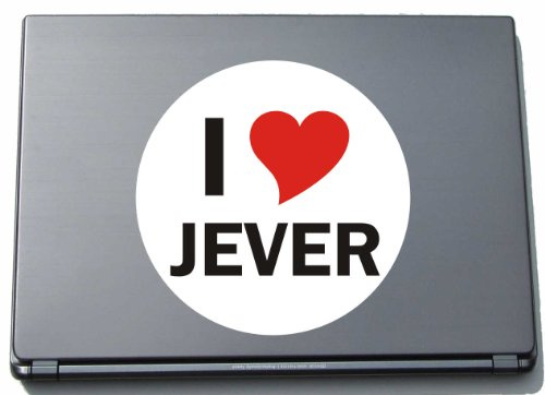 Indigos UG Laptop Aufkleber I Love - JEVER 297 mm - Notebook Aufkleberskin - Dekoration für Laptopdeckel - für Studenten, Büro, Schule, UniStadtname