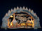 Großer 3D Kirmes Schwibbogen verschneit 72cm - Seiffener Kirche & Weihnachtsmarkt - Handarbeit aus dem Erzgebirge
