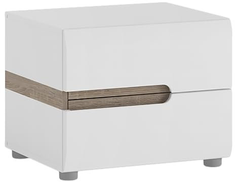 Furniture To Go | Chelsea, Wood, White, Bedroom 2 Drawer Bedside, 4029644