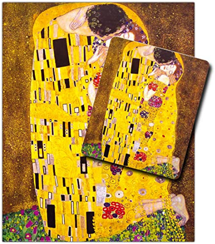 1art1 Gustav Klimt, Der Kuss, 1908 1 Kunstdruck Bild (50x40 cm) + 1 Mauspad (23x19 cm) Geschenkset