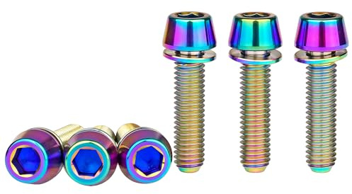 Titanium M5 x 20 mit Waschmaschine Allen Hex konisch Schrauben Schraube für Vorbau 6 Stück, bunt