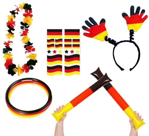 KarnevalsTeufel.de Fan Set, 5-TLG. Deutschland, EM, WM, Fußballparty, Germany, Fanartikel