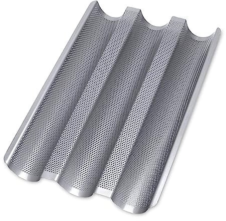 Staedter - Baguette Backblech - 37 x 24 cm - für 3 Baguettes H 2,5 cm - hochwertige Antihaftbeschichtung