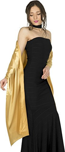 BlackButterfly Satin Hochzeit Brautjungfer Abschlussball stahlen Schärpe Schalverpackung Schal (Goldfarbe, Einheitsgröße)