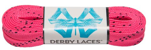 Hot Pink 84 Inch Waxed Skate Lace - Derby Laces for Roller Derby, Hockey and Ice Skates, and Boots by Derby Laces