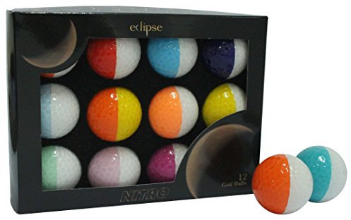 Nitro Eclipse Golfbälle, Weiß/Mehrfarbig, 12 Stück