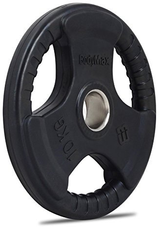 Bodymax Olympic Rubber Radial Weight Disc Plate - Black, 10 kg