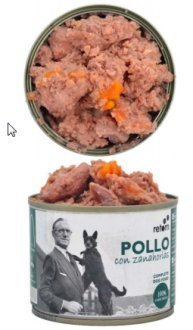 Retorn - Nassfutter für kleine, mittlere und große Erwachsene Hunde Huhn mit Karotten 185 gr