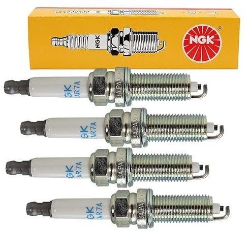 NGK 4x Zündkerze LZKAR7A für Motorräder, Nickel, 4er Pack