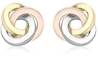 CARISSIMA Damen-Ohrstecker Carissima 9ct 3 Colour Square Knot Stud Earrings 375 Tricolor - 3.55.8269