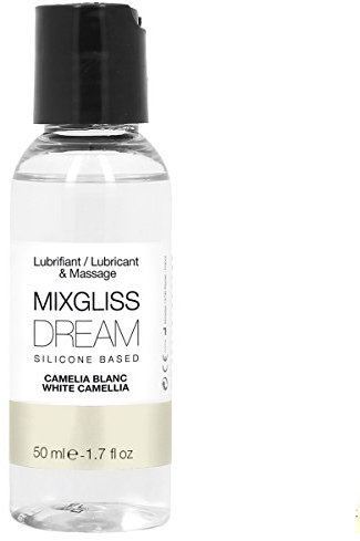 MIXGLISS DREAM, Premium 2-in-1 Massageöl und Gleitgel auf Silikonbasis, Weiße Kamelie, 50ml