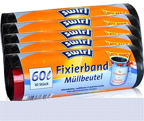 5x Swirl Fixierband Müllbeutel 60L (10 stk./Rolle)
