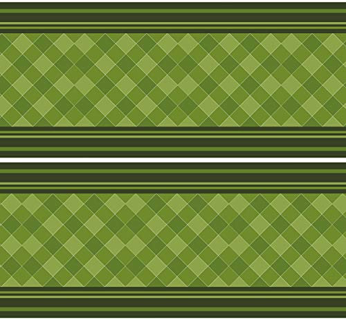 Selbstklebende Bordüre grüne Karos, 4-teilig 560x15cm, Tapetenbordüre, Wandbordüre, Borte, Wanddeko,Muster, St. Patrick