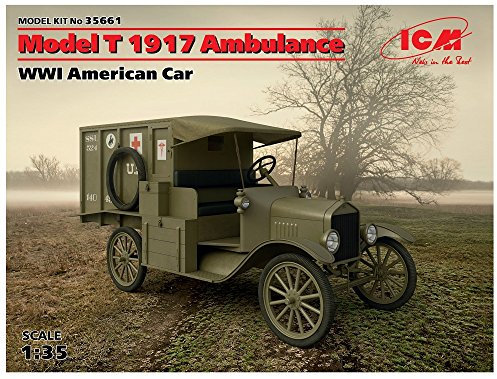 ICM ICM35661 1:35-Model T 1917 Ambulance, WWI American Car, Olive Green