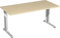 Gera Möbel S-618103-AH/SI Schreibtisch Lissabon, 160 x 80 x 72 cm, ahorn/Silber