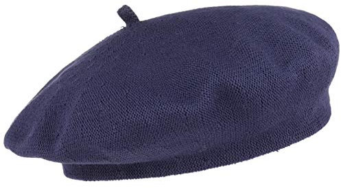 Lipodo Biskaya Baumwollbaske Damen - Baskenmütze aus 100% Baumwolle - Mütze One Size (53-58 cm) - Franzosenmütze Frühjahr/Sommer blau