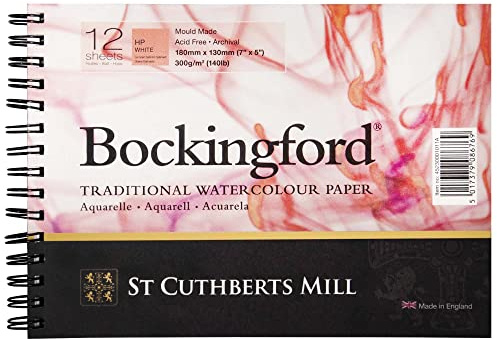 Bockingford 300gsm Spiral Pad 7 x 5 (180 x 130mm) Hot Pressed