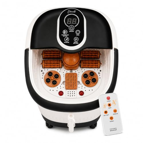 CALMENTA® XXL Fußbad 12L – Automatische Radmassage & Infrarot – Fußsprudelbad 48°C mit Shiatsu – Elektrische Fußbadewanne - Entspannung Fußpflegegerät