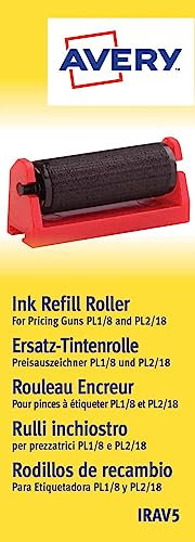Avery Zweckform IRAV5 Ersatz-Tintenrollen für PL1/8 und PL2/18, 58 x 161 x 14 mm, 5 Stück, schwarz
