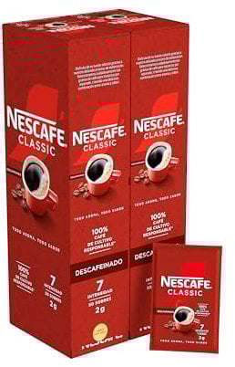 Nescafé Café Soluble Descafeinado, 100 Unidades