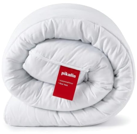 PIKOLIN Couette 135 x 200 cm 300 gr Tempérée en Fibre Aloe Vera pour Lit 1 Personne - Couette Hypoallergénique et Respirant, pour Peau Sensible et Lavable