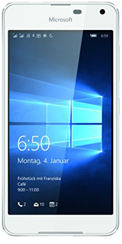 Microsoft Lumia 650 LTE DualSim a00027040 Smartphone (12,7 cm (5 Pouces) Écran AMOLED HD, Snapdragon 212 Quad-Core, 1,3 GHz, 8 Mpx, Windows 10) Blanc