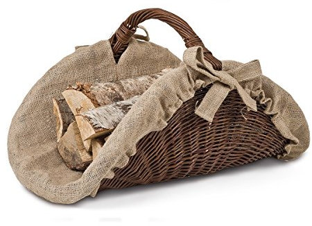 Backideen Kaminholzkorb oval, Dunkelbraun, T 43cm x B 60cm x H 32/39,5cm