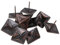 10pcs Rosso Bronzo Antico Quadrato Rivestimenti Chiodi Tack Piramide Borchie Vintage Mobili 30 x 30mm