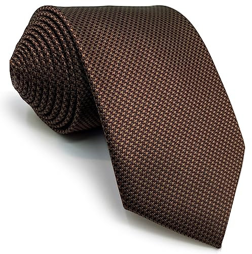 shlax&wing Herren Krawatte Solid Braun Seide Geschäftsanzug