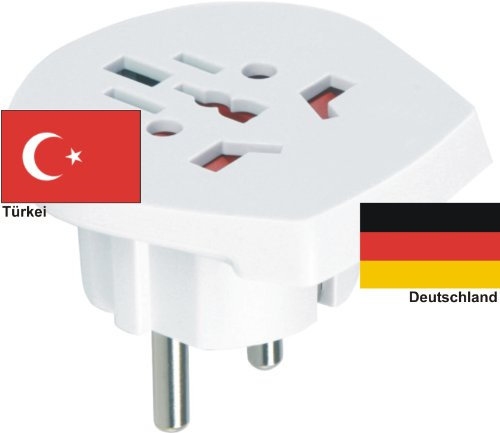 Design Reiseadapter Deutschland auf Türkei für div. ausländische Gerätestecker in D/EU nutzen