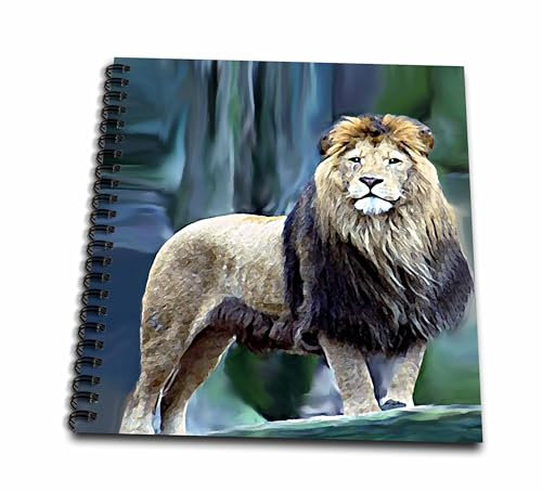 3dRose db_580_1 Löwe der König – Zeichenbuch, 20,3 x 20,3 cm, Papier, Mehrfarbig, 8x8 drawing book
