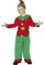 Smiffys Elf Kostüm, Rot & Grün, mit Tunika, Hose & Hut