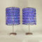 2 x LED Tischleuchte Arabian Nights Lampe Fuß Nickel mit Perlenschirm inklusive Leuchtmittel E14-3Watt (blau)