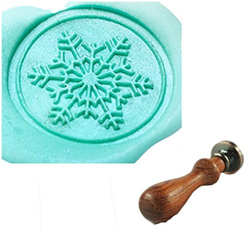 MDLG Vintage-Stempel mit Schneeflocken-Motiv, Wachssiegel-Stempel, Rosenholzgriff, Set
