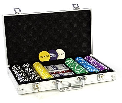 Nexos Pokerkoffer Pokerset 500 300 Laser Pokerchips Poker Komplett Set 12 g Chips Deluxe Größe wählbar (300 Chips)