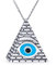 Free Mason Masonic Ancient Mystic Talisman Symbol Dreieck Ägyptische Pyramide Mit Blauen Beweglichen Horus Böser Blick Anhänger Halskette Für Frauen Oxidiert .925 Sterling Silber