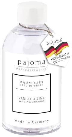 pajoma® Raumduft Nachfüllflasche 250 ml | Nachfüller für Lufterfrischer | intensiver und hochwertiger Duft in Premium Qualität (Vanille & Zimt)