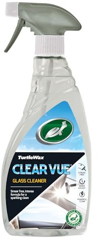 Turtle Wax Clearvue Car Glass Window Cleaner 500ml - Streak-Free Finish with Crystal Clear Glass Results - Suitable for Car Windows and Motorcycle Helmets