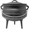 ToCis Big BBQ Feuertopf Beefalo | fertig eingebrannter Gusseisen Topf | Dutch Oven 8 Liter | südafikanischer Schmortopf Potjie #3 | Grilltopf inklusive Deckel | Raketenofen Outdoor mit Füße