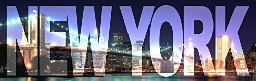 1art1 New York New York, Big City Night, 1-Teilig Fototapete Poster-Tapete 250x79 cm
