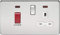 Knightsbridge SFR8333NPCW Screwless 45A Dp 13A Switched Socket with Neons-Polished Chrome with White Insert, Silver