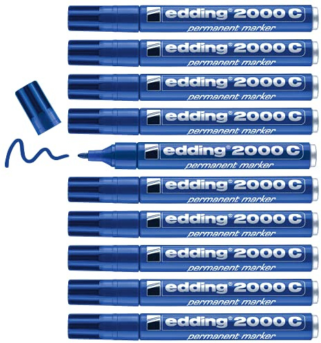 Edding 2000c Permanent Marker - Blue - Box of 10