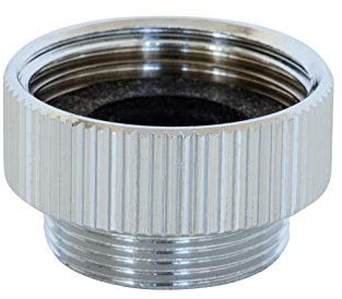 3/4 Zoll IG x M22 AG, Chrom, Übergang M22x1AG auf 3/4 IG - Um von einem M22 Perlstrahlergewinde zu einem 3/4 Zoll-Gewinde zu kommen. Mit Dichtung.