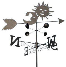 Garden Market Place Veleta - Veleta de Acero con diseño de Sol Y Luna - Incluye piqueta y fijación para Pared.
