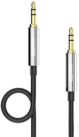 Anker Aux Cable 3.5mm Premium Auxiliary Audio Cable, 4ft/ 1.2m, Compatible with Beats Headphones, iPods, iPhones, iPads, Samsung S8, Cars, Home Stereos, Smartphones & More(Black)