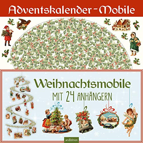 Weihnachts-Mobile mit 24 Anhängern: Frohe Weihnachtszeit!: Adventskalender-Mobile
