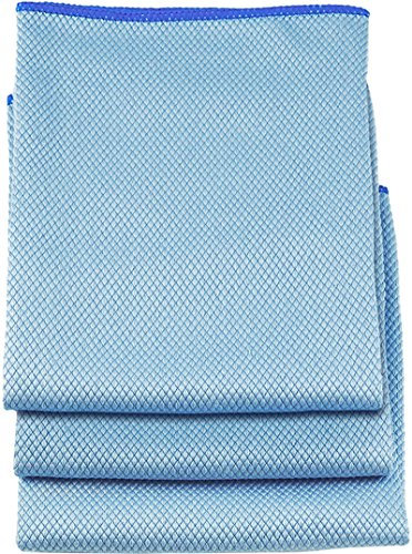 Unger Large Professional-Grade Streak-Free Microfiber Towels, 3 Pack - 18” x 18” Multi-Purpose Wet & Dry Cleaning Cloths for Kitchen, Bath, Auto, Appliances, Car Cleaning Supplies