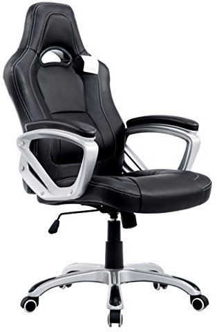 Cherry Tree Furniture Designed Racing Sport Swivel Office chair Computer Desk Chair (Black)