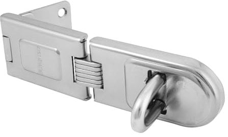 Master Lock 720EURD Moraillon Renforcé avec Charnière pour Verrouillage de Porte Extérieure, 16 x 4,5 cm