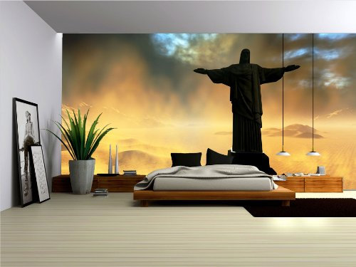 Forwall Vlies Fototapete Tapete Vliestapete Rio de Janeiro Jesus AF164VE XXL (312cm x 219cm) Photo Wallpaper Mural